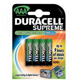 Pila recargable duracell supreme HR3 1000 AAA