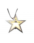 HANGING STAR STEEL SHINE, BLACK AND GOLD PVD 