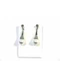 Pearl Earrings with Rhinestones