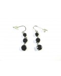 Long earrings with Rhinestones in black
