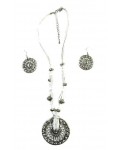 Set pendant and earrings with Rhinestones