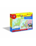 Puzzle 104 parts map Geo Europe-Vicens Vives + game Webcam Europe Clementoni