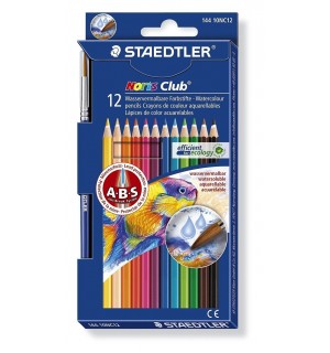 Estuche Staedtler con 12 Lápices Acuarelables de Colores Surtidos y un Pincel 