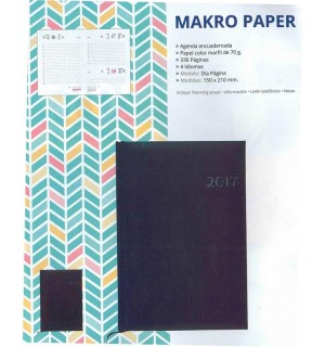 Agenda Makro Paper 150x210 mm Día Página negro
