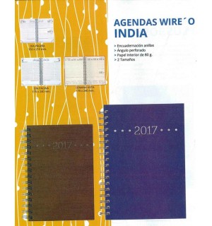 Agenda Wire O.india 145x205 mm Día Página Marrón