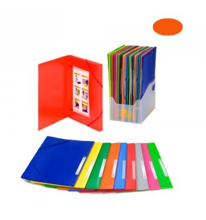Flaps folder A. 4 with labels and orange rubber