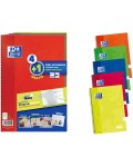 Cuaderno Oxford A4,Tapa Extradura, Pizarra Write&Erase, 80 Hojas, Cuadrícula 4x4, Pack 4+1, Surtido colores vivos