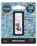 Techonetech 32 Gb Memoria Usb Calavera Moto