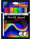 Estuche ARTY de 18 Rotuladores Premium Punta de Pincel Pen 68 brush STABILO Multicolor