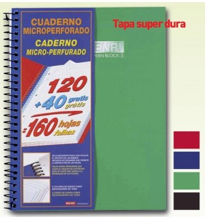 Cuaderno Enri Folio 160 H Rayado Tapa Extradura