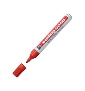 Edding 3000 marker permanent round tip stroke 1, 5-3 mm red