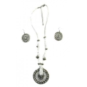 Conjunto Colgante y Pendientes con Pedrería