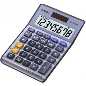 Calculadora Básica CASIO MS-80VERII-S-EC, 30.7 x 103 x 145 mm, azul