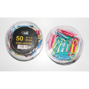 CAJA 50 CLIPS DE COLORES OFFICE CLUB