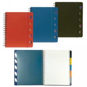 Cuaderno Espiral Tapa Polipropileno A5 120h 70gr 5 Separadores Cuadrícula 5mm