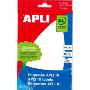 ETIQUETAS APLI 105X149 mm SOBRE 10H