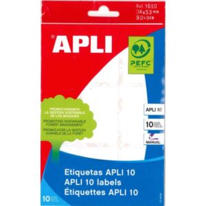 ETIQUETAS APLI 34X53 mm SOBRE 10H