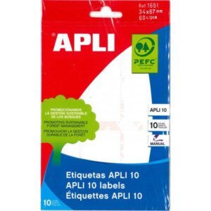 ETIQUETAS APLI 34X67 mm SOBRE 10H