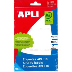 ETIQUETAS APLI 53X100 mm SOBRE 10H