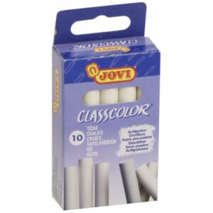Caja 10 Tizas Antipolvo Blancas Jovi
