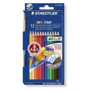 Estuche Staedtler con 12 Lápices Acuarelables de Colores Surtidos y un Pincel