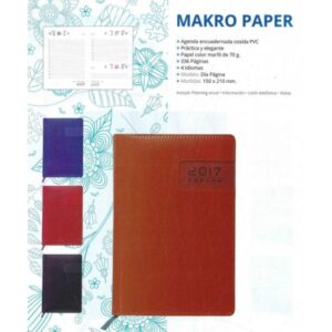 Agenda Makro Paper 150x210mm Día Página burdeo
