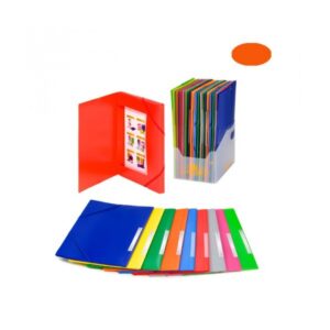 CARPETA SOLAPAS A.4 CON ETIQUETAS Y GOMA NARANJA