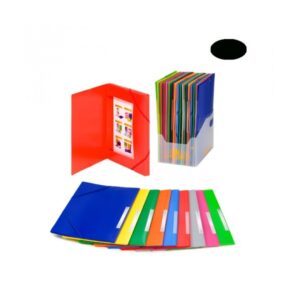 CARPETA SOLAPAS A.4 CON ETIQUETAS Y GOMA NEGRO