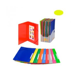 CARPETA SOLAPAS A.4 CON ETIQUETAS Y GOMA AMARILLO