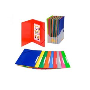 CARPETA SOLAPAS A.4 CON ETIQUETAS Y GOMA AZUL