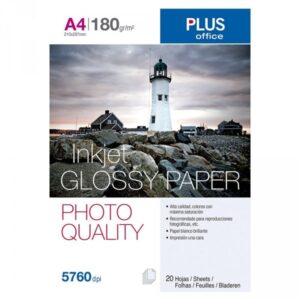 Papel fotográfico Plus Office A4 Glossy Paper Photo Quality 2880 dpi paquete 20
