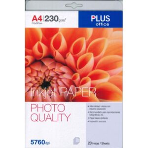 Papel fotográfico Plus Office A4 Photo Paper 5760 dpi paquete 20 Hojas