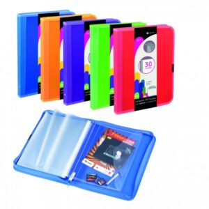 CARPETA CREMALLERA 30 FUNDAS ESPIRAL PP ROJO DUNE
