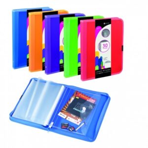 CARPETA CREMALLERA 30 FUNDAS ESPIRAL PP AZUL DUNE