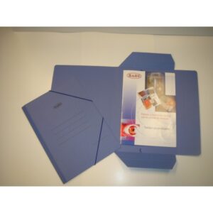 Carpeta Carton Azul Folio Prolongado Gomas y Solapas