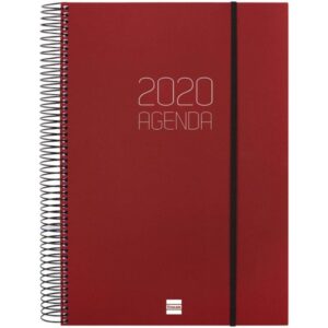 Agenda Finocam 2020 Día página Espiral Opaque Burdeos español