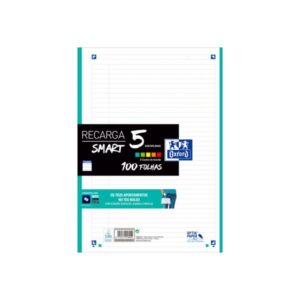 RECAMBIO MULTICOLOR A4 100H 90G 4 TALADROS 1HORIZONTAL 5 COLORES DE BANDA