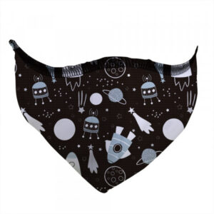 Mascarilla higiénica UNE-0065 lavable 85 veces Fuli&C Space negro – Talla S