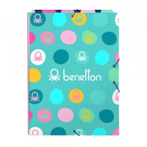 CARPETA FOLIO 3 SOLAPAS BENETTON TOPOS MARINO