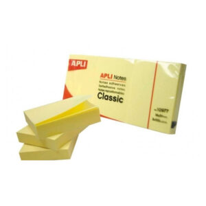 NOTAS ADHESIVAS APLI – BLOC DE 100 HOJAS – AMARILLO – 40 X 50MM