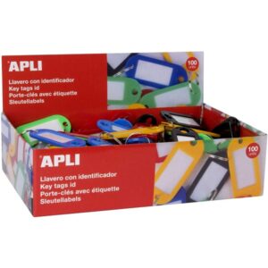 Llaveros Porta Eiquetas Plastico Opacaco Surtido Color Apli 17132