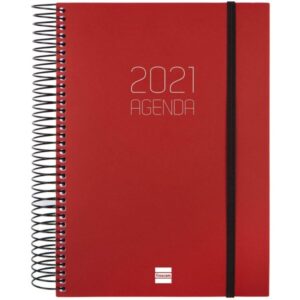 Agenda 2020 Opaque Burdeos A5 E10 D/P con espiral y goma