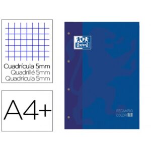 Oxford Recambio color Azul Oscuro Oxford A4 .80 hojas, cuadrícula 5×5