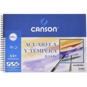 Bloc Canson Acuarela Basik , Espiral, A4+ (23×32,5 cm) 10 Hojas