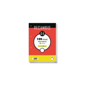 Recambio A4 liso 100hj 90gr 4 taladros