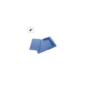 Carpeta Carton Azul Cuarto Gomas y Solapas Karman