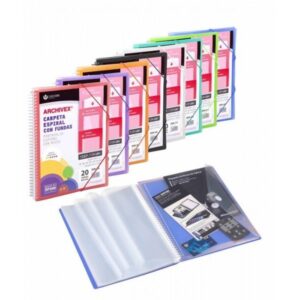 Carpeta archivex-star esp canguro 20 fundas azul