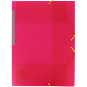Carpeta de Polipropileno con gomas y 3 solapas, color rosa, tamaño Folio