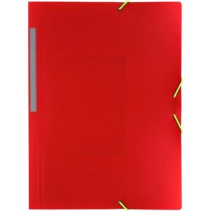 Carpeta Folio Roja, de Polipropileno, con gomas 3 solapas