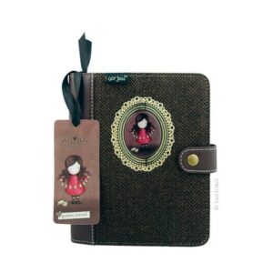 LIBRETA A5 6 ANILLAS CON RECAMBIO TELA TWEED MARRON GORJUSS